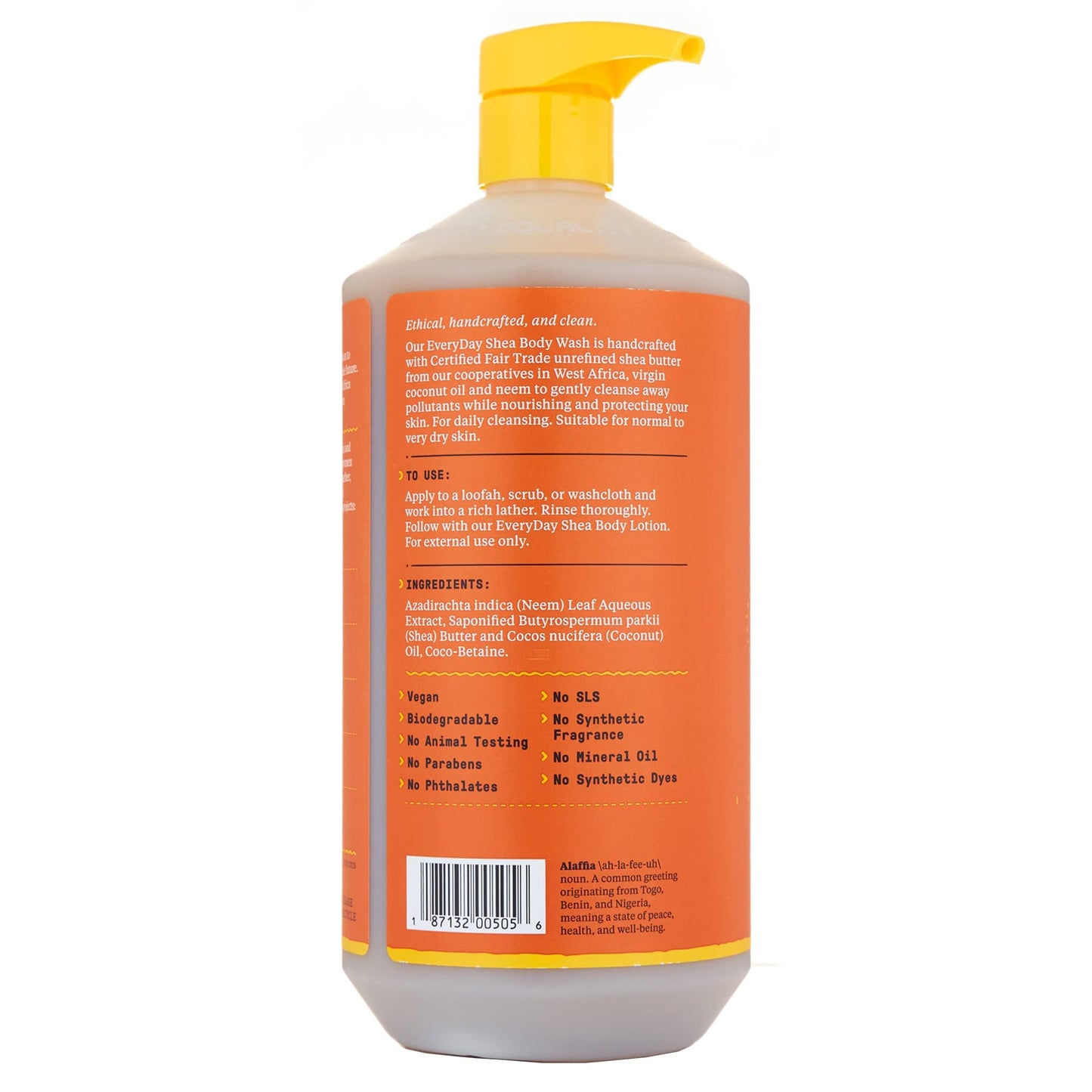 Alaffia EveryDay Shea Body Wash, Naturally Moisturizing Cleanser for All Skin Types with Fair Trade Shea Butter, Neem & Coconut Oil, Unscented, 32 fl Beauty & Personal Care Alaffia