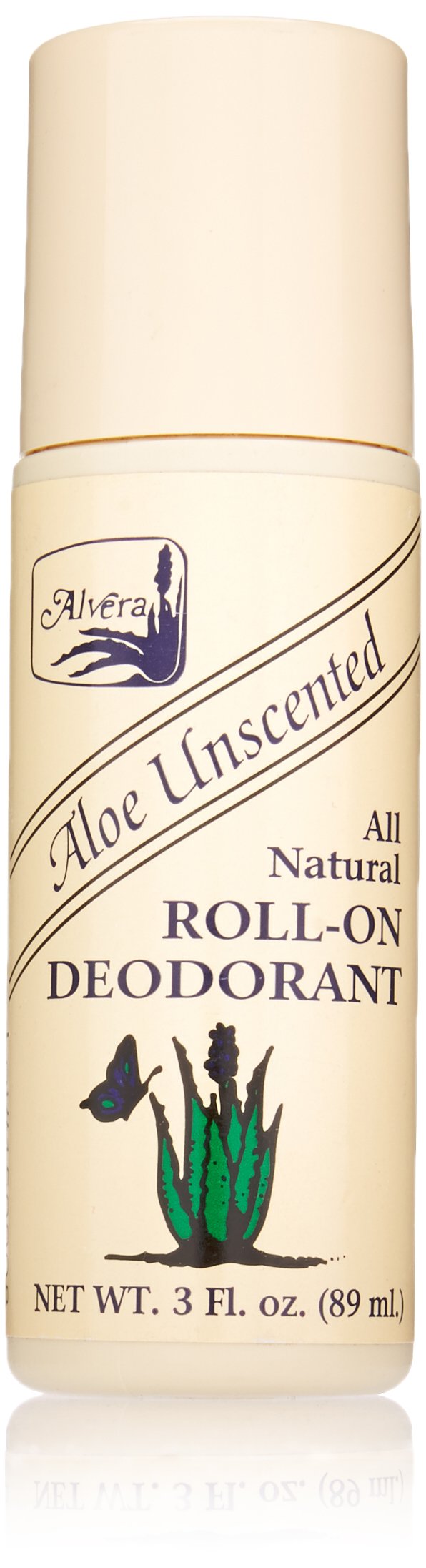 Alvera All Natural Roll-On Deodorant, Aloe Unscented, 3 Fluid Ounce Beauty and Personal Care Alvera