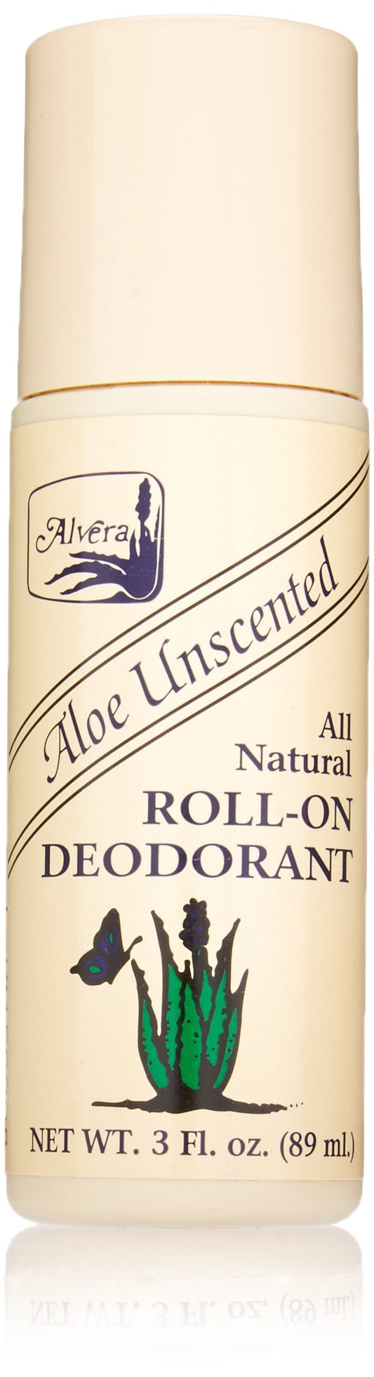Alvera All Natural Roll-On Deodorant, Aloe Unscented, 3 Fluid Ounce Beauty and Personal Care Alvera