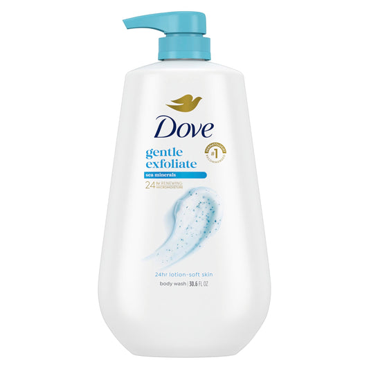 Dove Body Wash with Pump Gentle Exfoliate with Sea Minerals For 24hr Lotion-Soft Skin Moisturizing Skin Cleanser with No Sulfates No Parabens 30.6 oz Beauty & Personal Care Dove