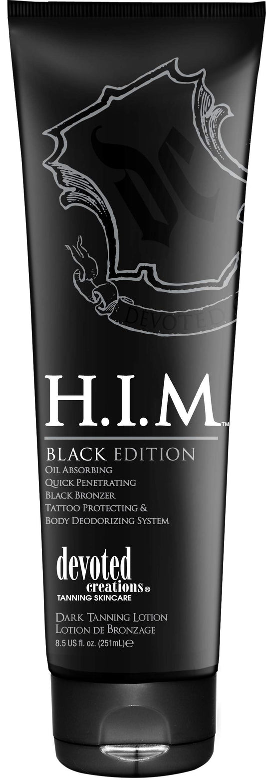 Devoted Creations H.I.M. Black Edition, Oil Absorbing Quick Penetrating Black Tan Lotion Bronzer, 8.5 oz. Beauty & Personal Care Devoted Creations