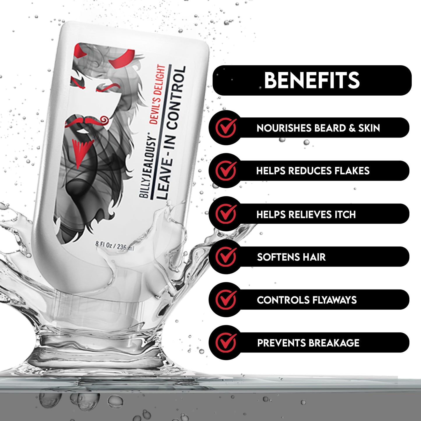 Billy Jealousy Devils Delight Beard Control Leave in Beard Conditioner for Men with Aloe Leaf Juice, Hops Extract & Witch Hazel, Softens Hair Beauty & Personal Care Billy Jealousy