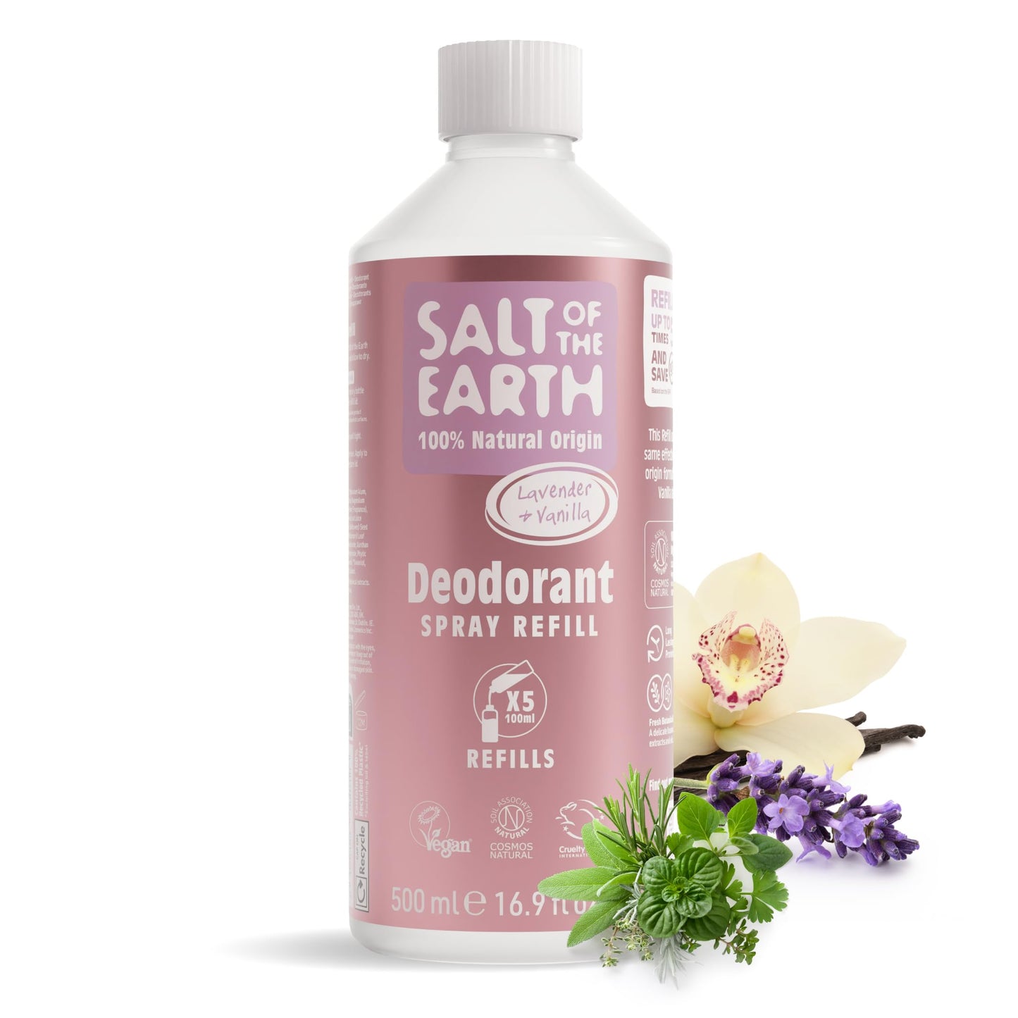 Salt of the Earth - Natural Deodorant Spray Refill - Lavender & Vanilla - 100% Natural Origin Ingredients - Vegan - Suitable for Men, Women & Children Beauty and Personal Care Salt Of the Earth