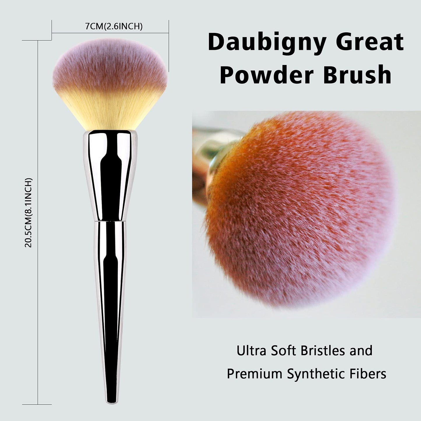 Foundation Brush,Daubigny Large Powder Brush Flat Arched Premium Durable Kabuki Makeup Brush Perfect For Blending Liquid,Cream and Flawless Beauty & Personal Care Daubigny
