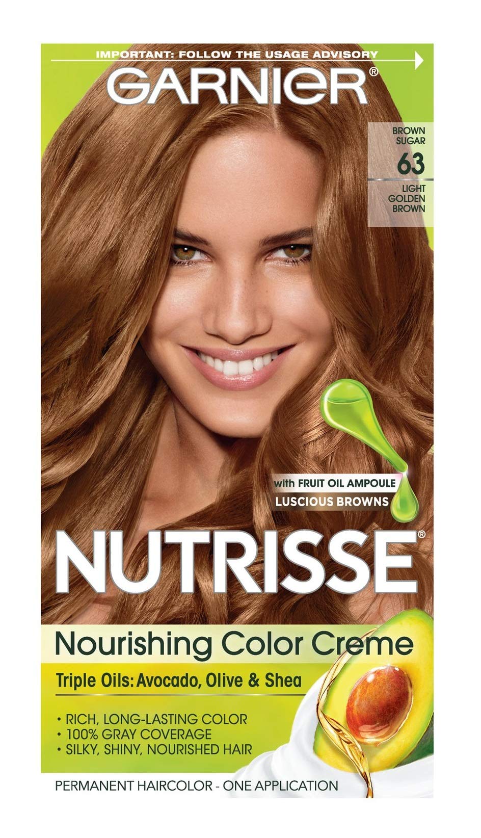 Garnier Nutrisse Nourishing Color Creme [63] Light Golden Brown 1 ea Beauty & Personal Care Garnier