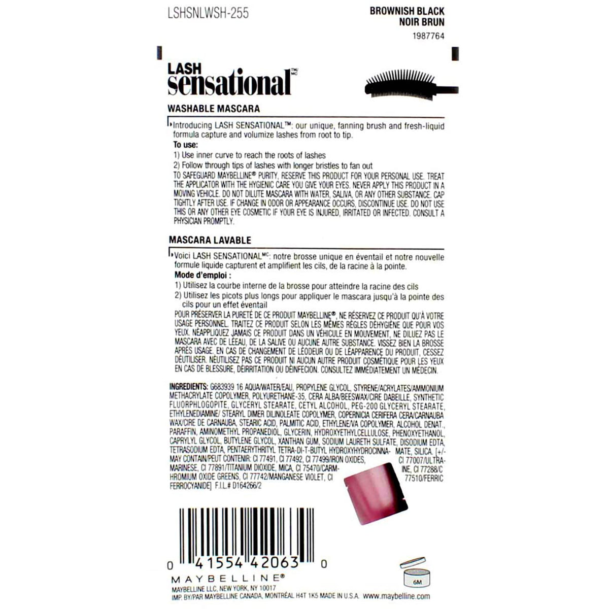 Maybelline New York Lash Sensational Mascara, Brownish Black [02] 0.32 oz Beauty & Personal Care MAYBELLINE