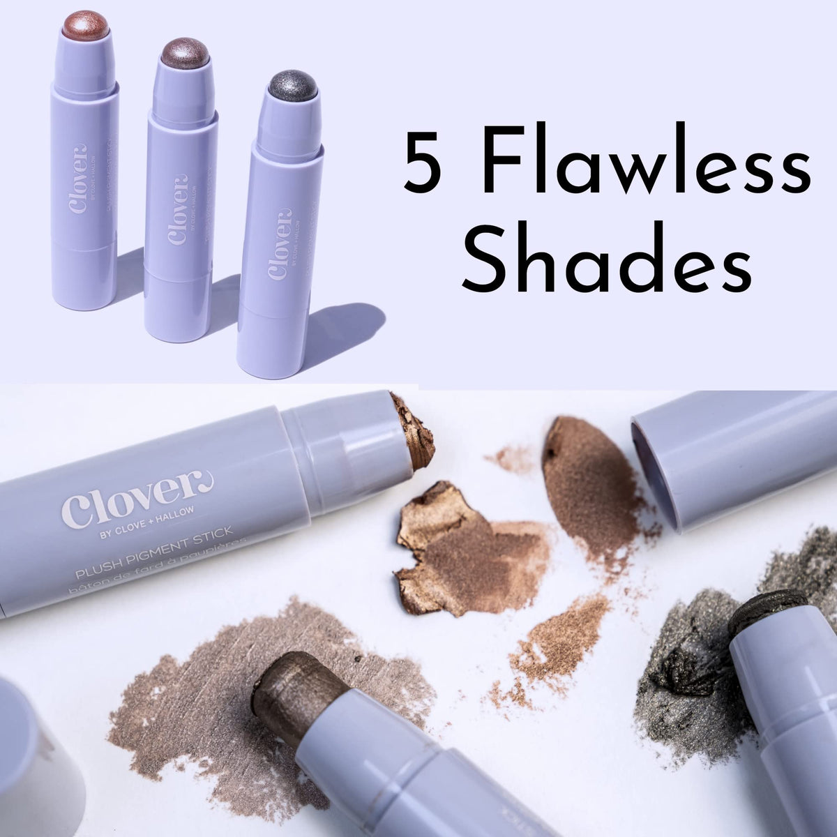 Clover Plush Pigment Cream Eyeshadow Stick | Creamy Texture, Long Lasting Eye Makeup, Less Smudge, Shimmery Eyeshadow | Cruelty-Free & Vegan Eye Beauty & Personal Care Clover