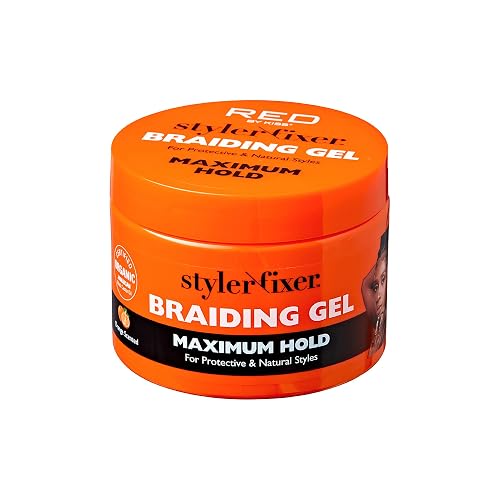 Red by Kiss Hold Braiding Gel for Box Braids, Cornrows- Hydrating, Conditioning, Adds High Shine, Enriched with Certified Organic Jamaican Black Beauty & Personal Care Red by Kiss