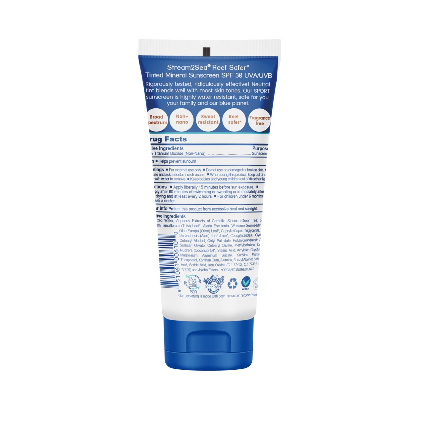 STREAM 2 SEA Tinted Sunscreen with SPF 30 All Natural, Biodegradable and Reef Safe, 3 Fl oz Non Greasy and Moisturizing Mineral Sunscreen For Face Beauty & Personal Care STREAM 2 SEA