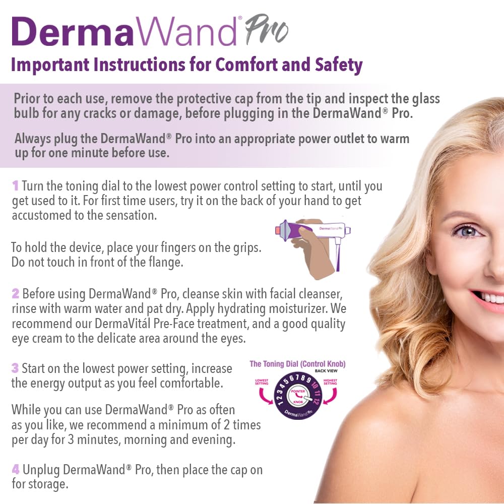 Derma Wand Pro Anti-Aging System - Portable Handheld Skincare Therapy Machine - Extra Strength Beauty & Personal Care Dermawand