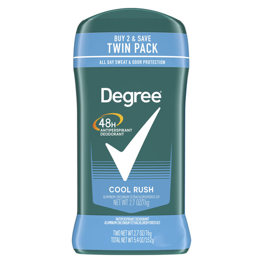 Degree Men Original Antiperspirant Deodorant 48-Hour Odor Protection Cool Rush Mens Deodorant Stick 2.7 oz, 2 Count Beauty and Personal Care Degree