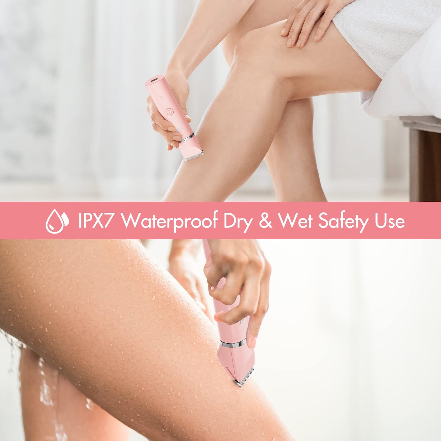 AIBRIT PRO Electric Bikini Trimmer for Women - 2 in 1 Electric Lady Pubic Hair Groomer Painless Hair Removal Razor Body Shaver, Portable Ladies Shaver Beauty and Personal Care AIBRIT PRO