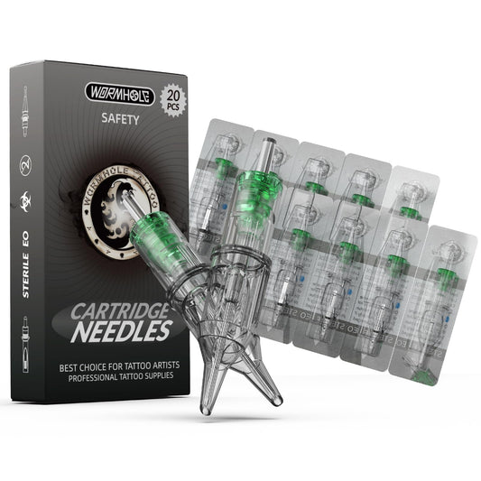 Wormhole Tattoo Needles 20Pcs 11RS Disposable Tattoo Cartridge Needles Round Shader for Tattoo Gun Cartridge Machine Permanent Makeup (1211RS) Beauty and Personal Care Wormhole Tattoo Default Title