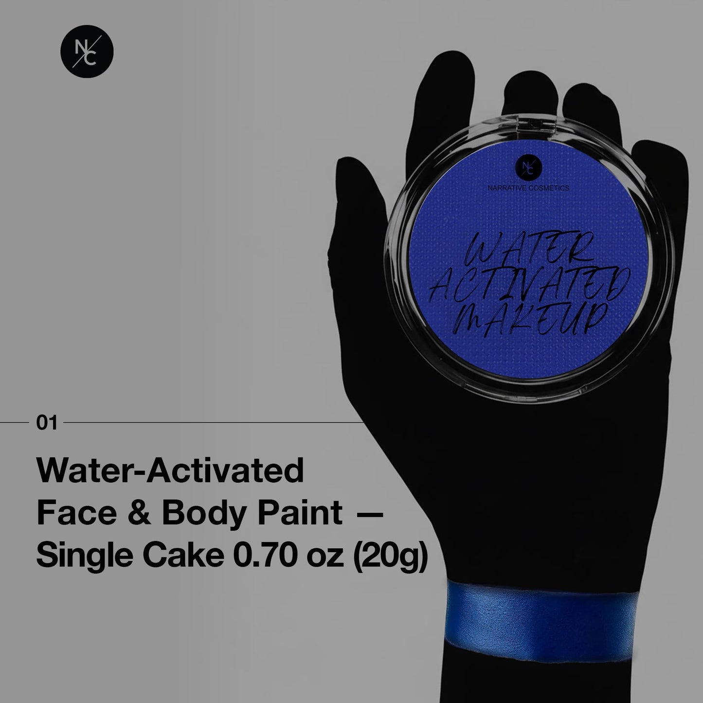 Narrative Cosmetics Water-Activated Face & Body Paint - Highly Pigmented, Long-Lasting Face & Body Paint for SFX, Cosplay, and Artistic Makeup - Blue Beauty & Personal Care Narrative Cosmetics