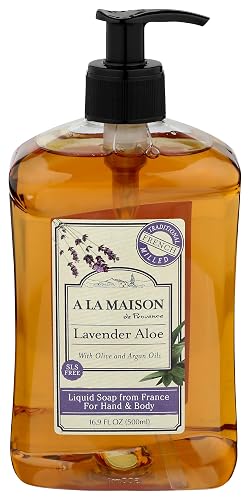 A LA MAISON Lavender Aloe Natural Hand Wash Made with Essential Oils - Biodegradable, Plant-Based, Vegan, Cruelty-Free (16.9 Fl Oz Bottle) Beauty & Personal Care A LA MAISON