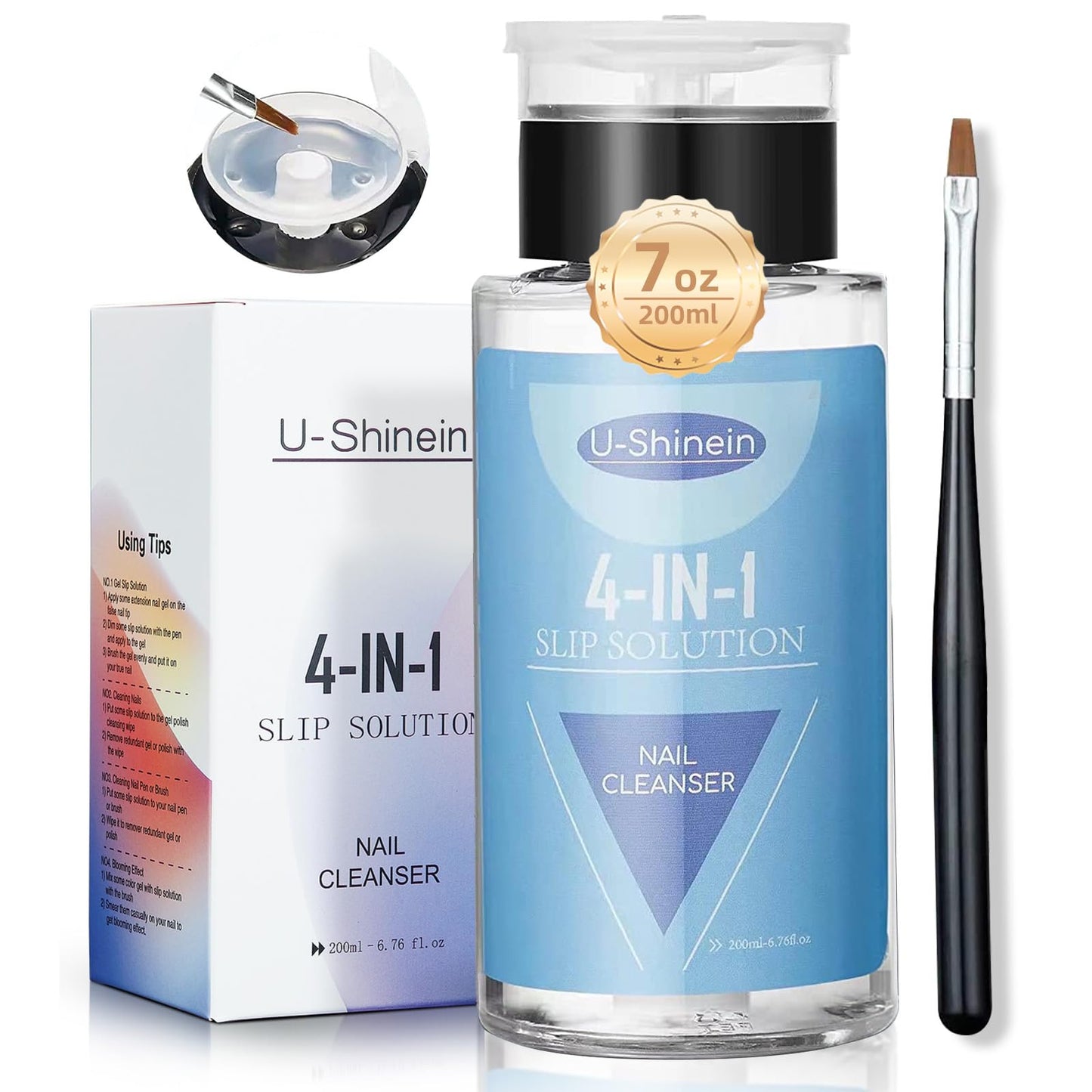 U-Shinein 200ml Nail Slip Solution, 4-in-1 Poly Nail Gel Slip Solution Poly Nail Extension Gel Liquid Slip Solution Builder Gel, Nail Cleaner Liquid Beauty & Personal Care U-Shinein