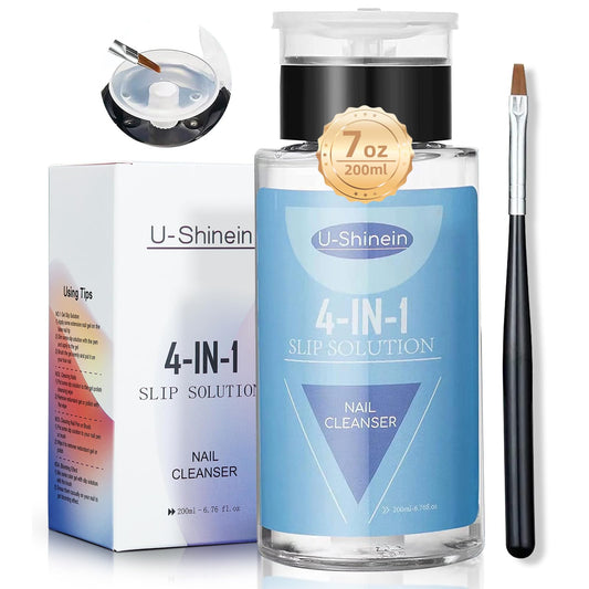 U-Shinein 200ml Nail Slip Solution, 4-in-1 Poly Nail Gel Slip Solution Poly Nail Extension Gel Liquid Slip Solution Builder Gel, Nail Cleaner Liquid Beauty & Personal Care U-Shinein