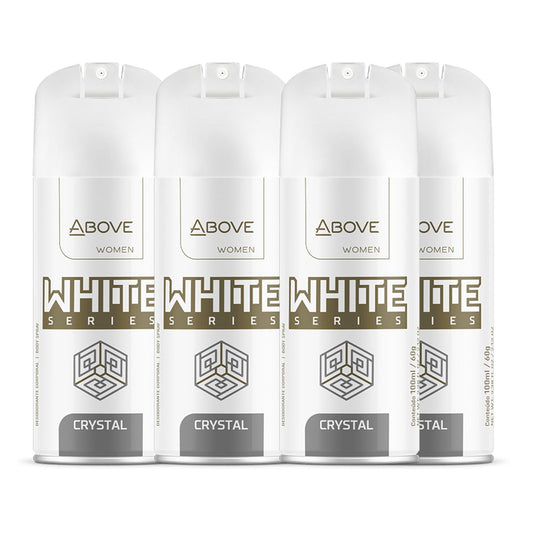 ABOVE White Series Body Spray, Crystal, 4 pcs - Deodorant Spray - Masks Perspiration Odors - Long-Lasting Dry Spray - Paraben-Free - Cruelty-Free 2.12 Beauty and Personal Care ABOVE