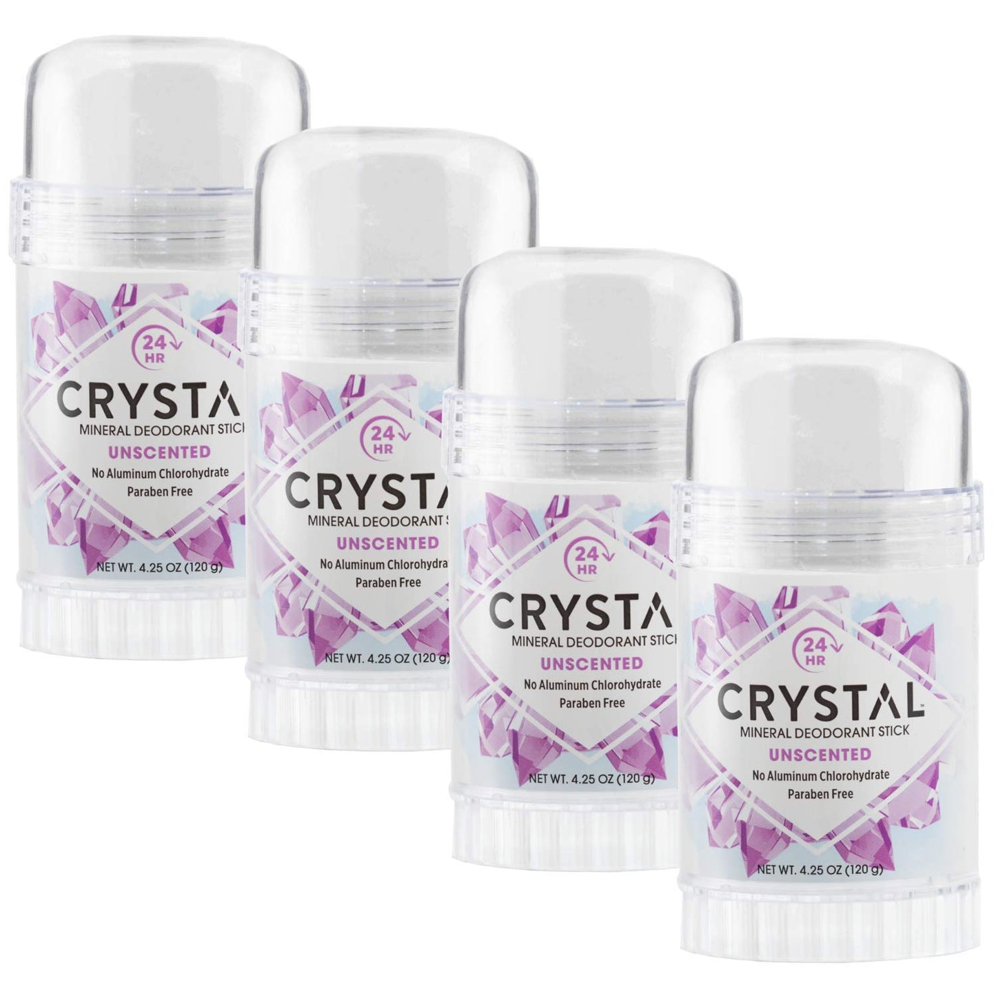 Crystal Mineral Deodorant Stick, Unscented, 4.25 oz (Pack of 4) Beauty and Personal Care Crystal Essence