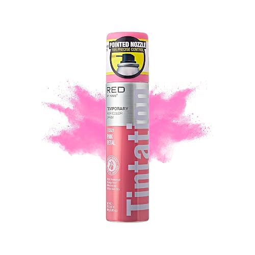 Red by Kiss Tintation Temporary Hair Color Spray 2.82oz, Quick-Dry & Smudge-Proof, Vivid Color Washable Hair Dye, Styling Spray Cosplay Halloween Beauty & Personal Care Red by Kiss
