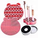Silicon Makeup Brush Cleaner Mat with Brush Drying manual Make up brush cleaner cleanser machine Cosmetic Brush Cleaning Pad+Makeup Brush Dry Cleaned Beauty & Personal Care Bird&Fish