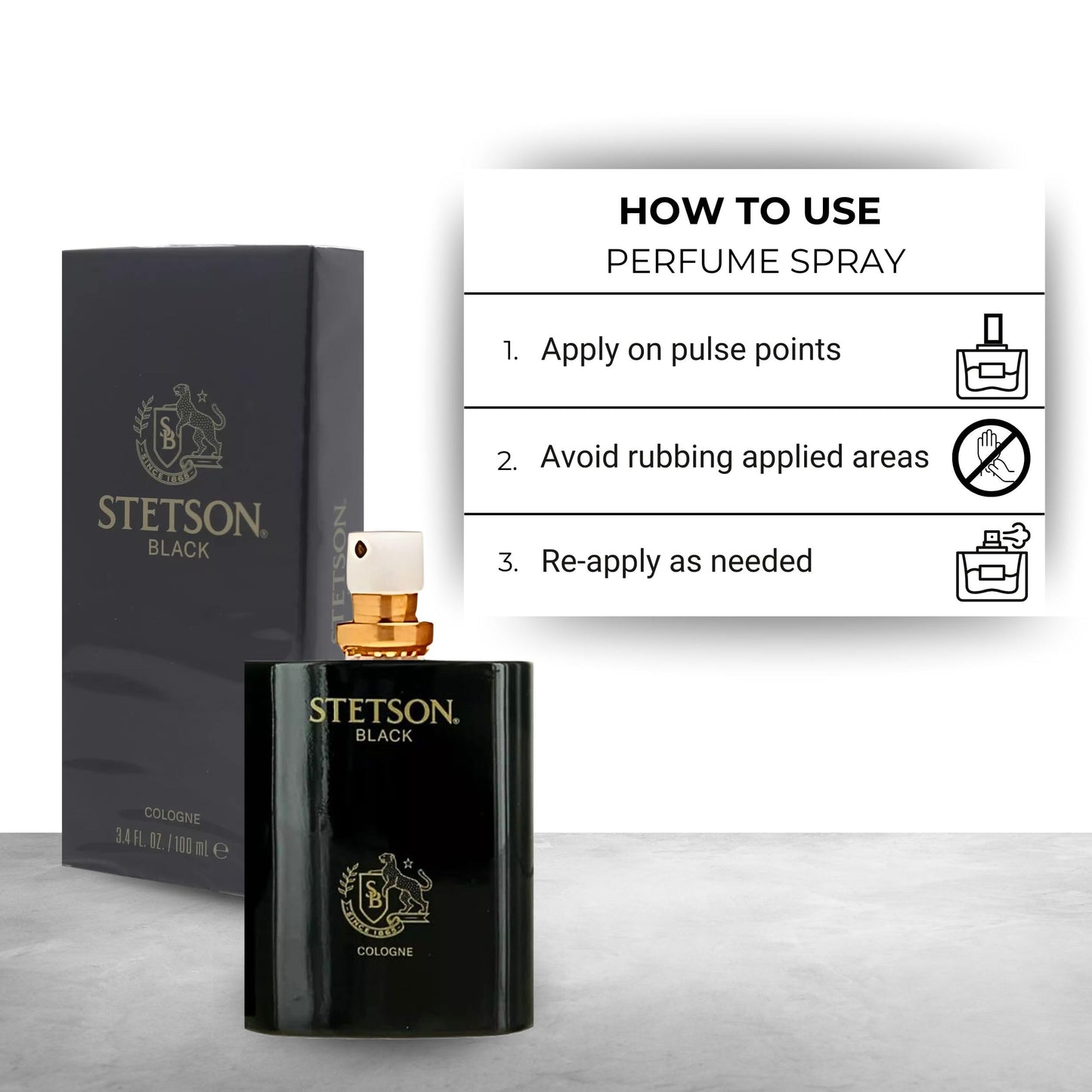Stetson Black Cologne for Men Spray 3.4 Ounces Beauty & Personal Care Stetson