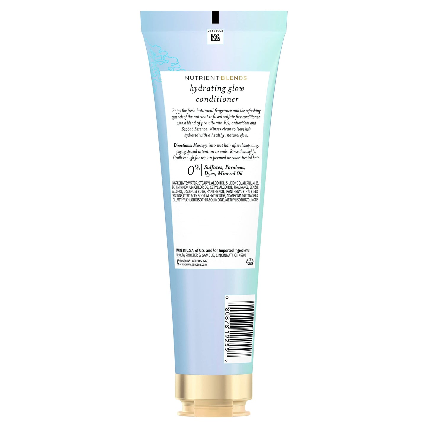 Pantene Sulfate Free Conditioner, Hydrates Dry Damaged Hair, Nutrient Blends with Baobab Essence, Safe for Color Treated Hair, 8.0 oz Beauty & Personal Care Pantene
