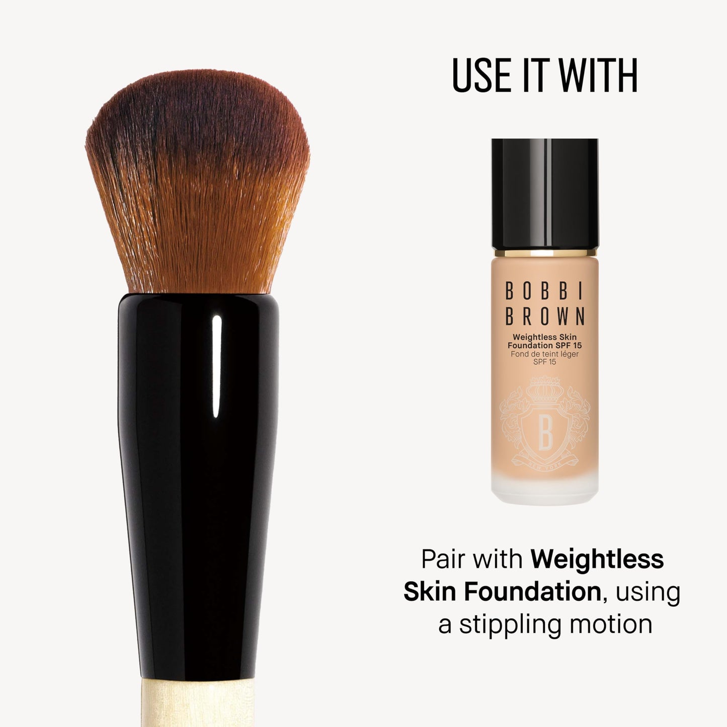 Bobbi Brown Full Coverage Face Brush | Round-Head Makeup Brush for Blending Liquid Foundation Beauty & Personal Care Bobbi Brown