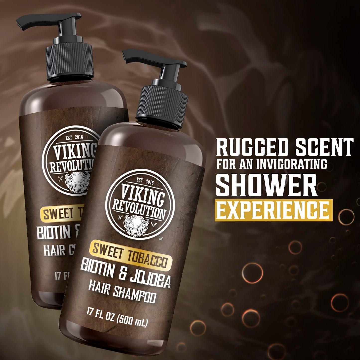 Viking Revolution Sweet Tobacco Mens Shampoo and Conditioner Set with Biotin and Jojoba Oil - Natural Hair Shampoo and Hair Conditioner for Men Beauty & Personal Care Viking Revolution