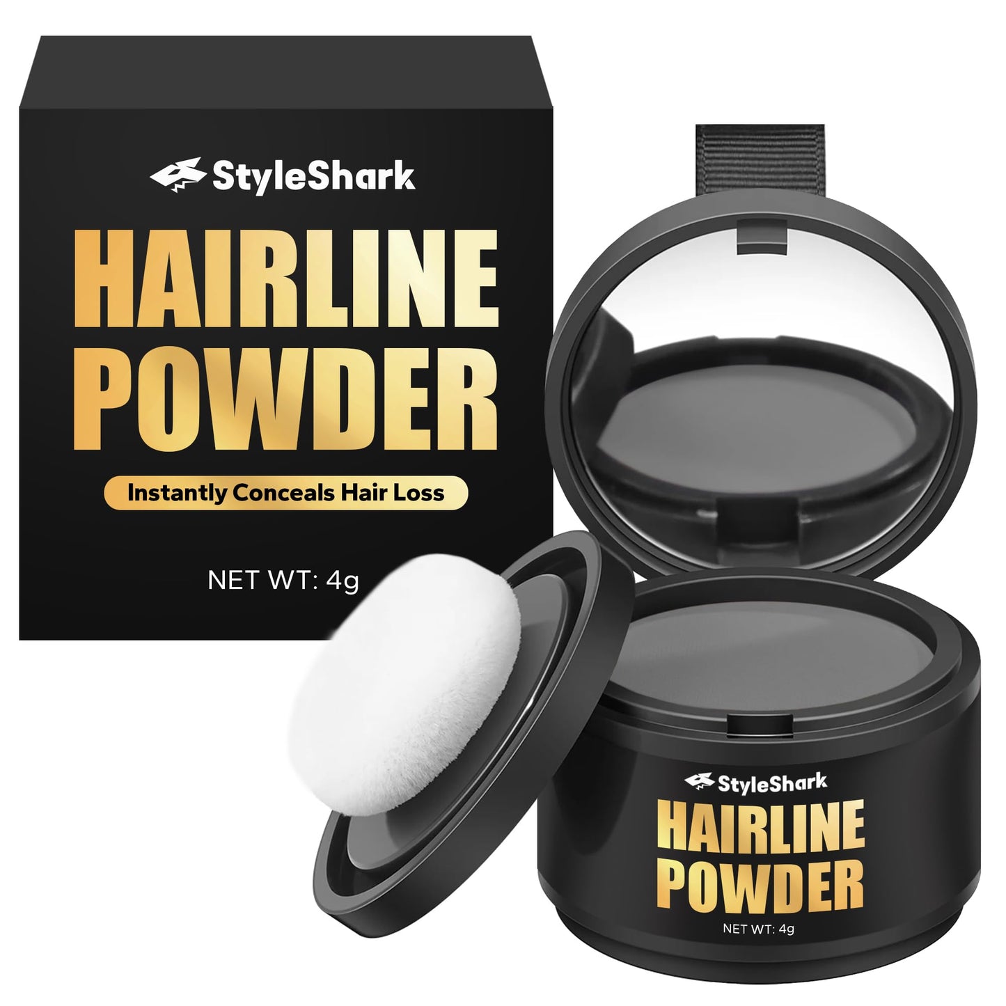 StyleShark Hairline Powder for Women and Men - Stain-Proof Root Touch Up for Thinning Hair, Sweatproof Color (Grey) Beauty & Personal Care StyleShark