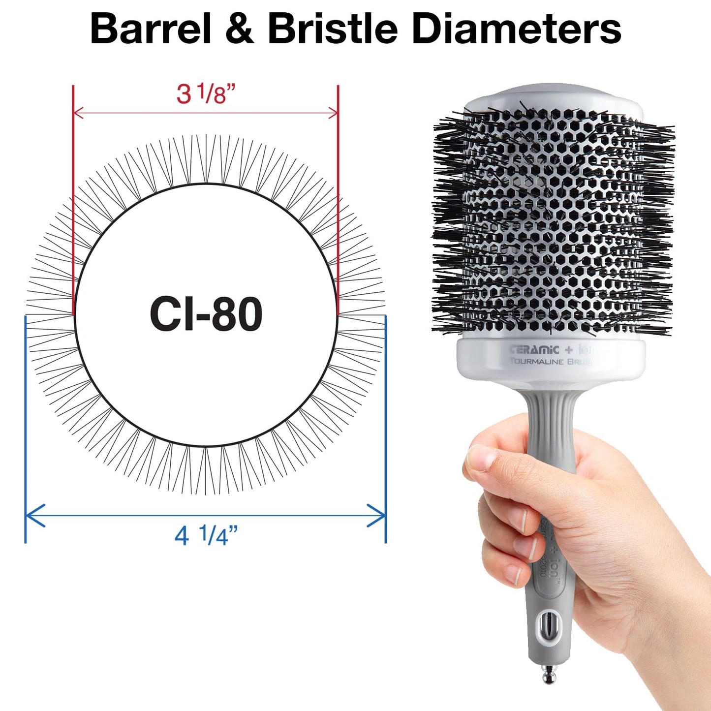 Olivia Garden Ceramic + Ion Round Thermal Hair Brush - Not Electrical - Professional Blowout Brush for Normal to Thick Hair - 4.25"-Diameter Barrel Beauty & Personal Care Olivia Garden