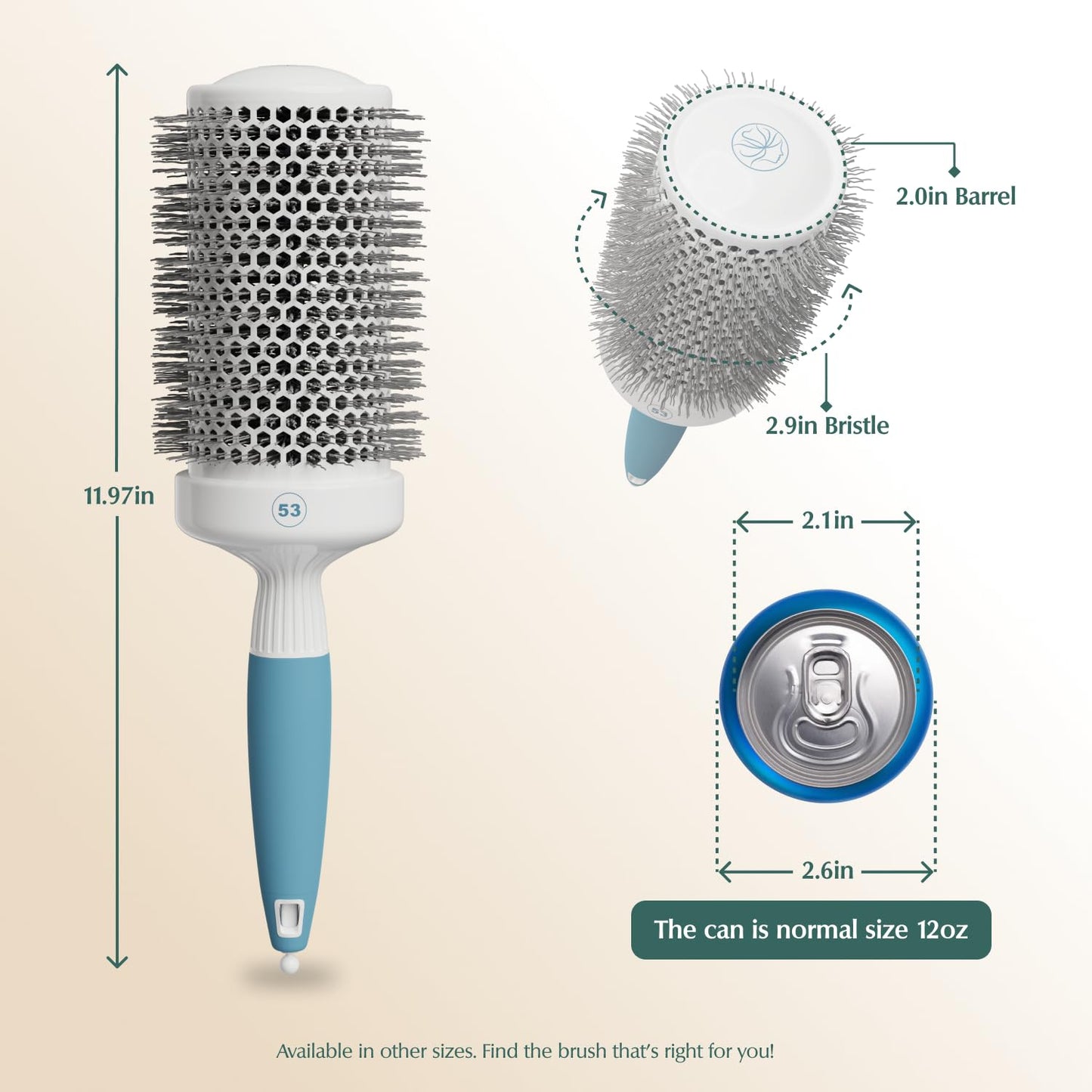 Professional Round Brush for Blow Drying - Large Ceramic Ion Thermal Barrel Brush for Sleek, Precise Heat Styling and Maximum Volume - Lightweight Beauty and Personal Care Osensia