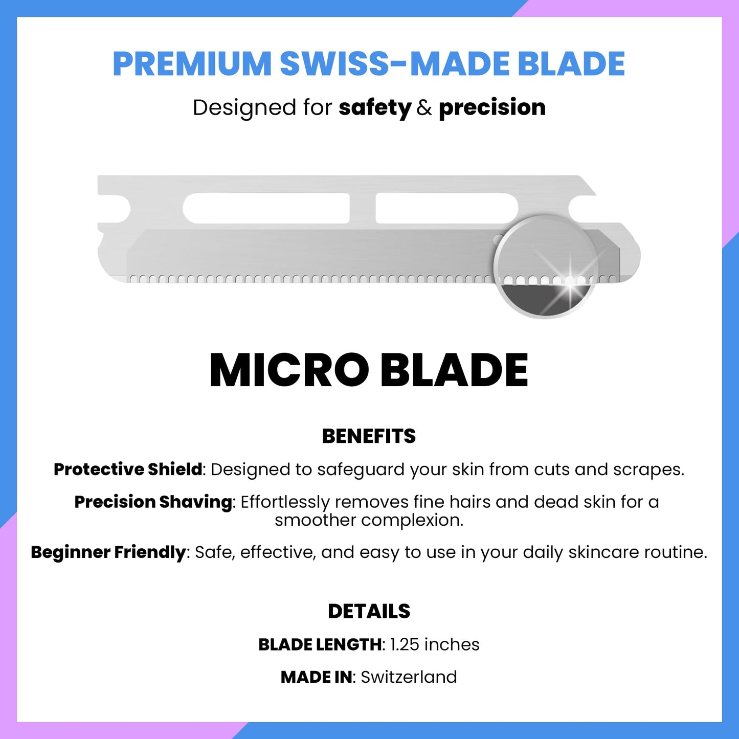 Jia Dermaplane Facial Metal Razor in Iridescent Night with 20 Swiss-Made Replacement Blades - Eyebrow Trimmer & Face Shaver for Women and Men, Peach Beauty and Personal Care jia Personal Care