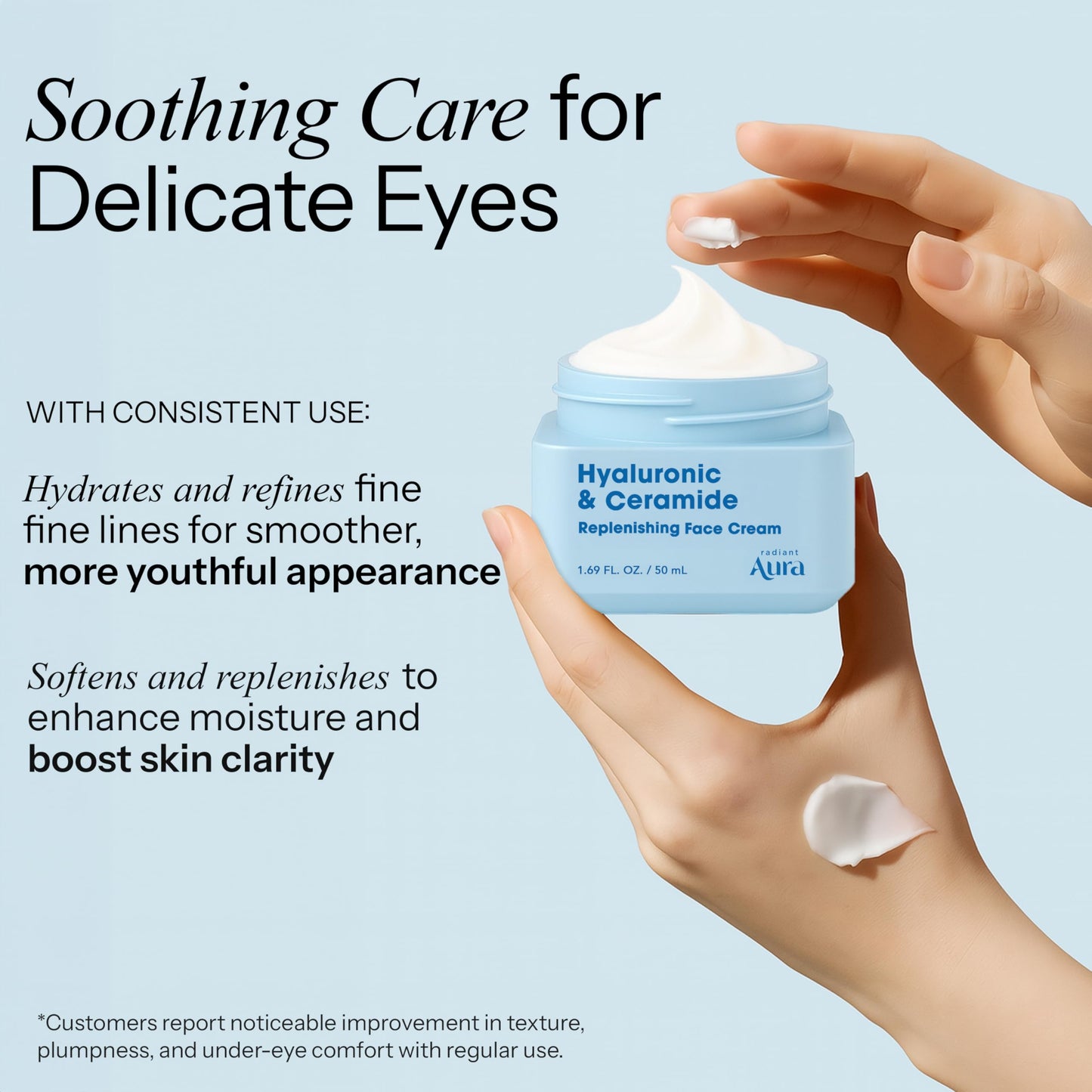 Radiant Aura Hyaluronic Acid & Ceramide Face Moisturizer - Dermatologist Tested, Anti Aging, Korean Skin Care - Hydrating Face Cream, Softens Beauty & Personal Care Radiant Aura