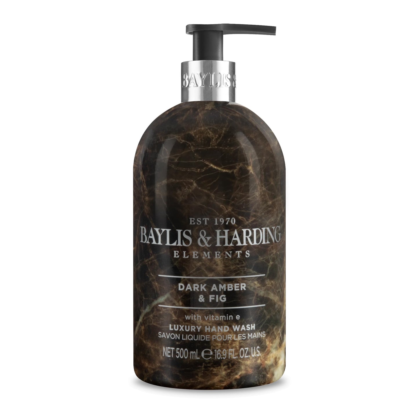 Baylis & Harding Liquid Hand Soap Wash with Dispenser, Elements, Dark Amber & Fig, 16.9oz/500ml Beauty & Personal Care Baylis & Harding