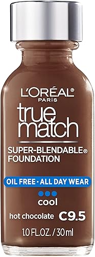 L’Oréal Paris Makeup True Match Super-Blendable Liquid Foundation, Hot Chocolate C9.5, 1 Fl Oz,1 Count Beauty & Personal Care L'Oreal Paris