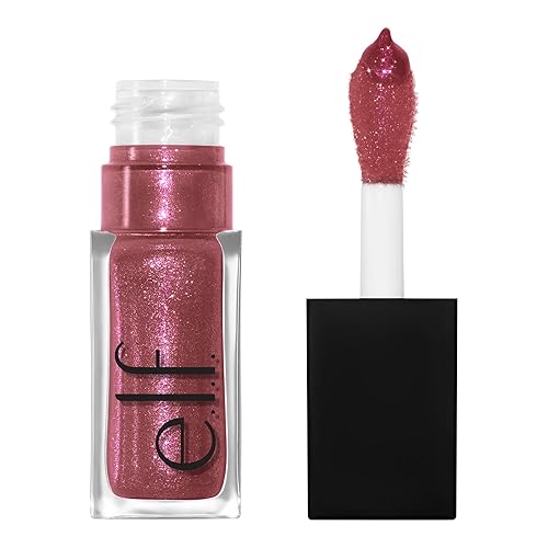 e.l.f. Glow Reviver Lip Oil, Nourishing and Hydrating with High-Shine Glimmer Finish & Sheer Wash Of Color, Minty Scent, Non-Sticky, Vegan Beauty & Personal Care e.l.f.