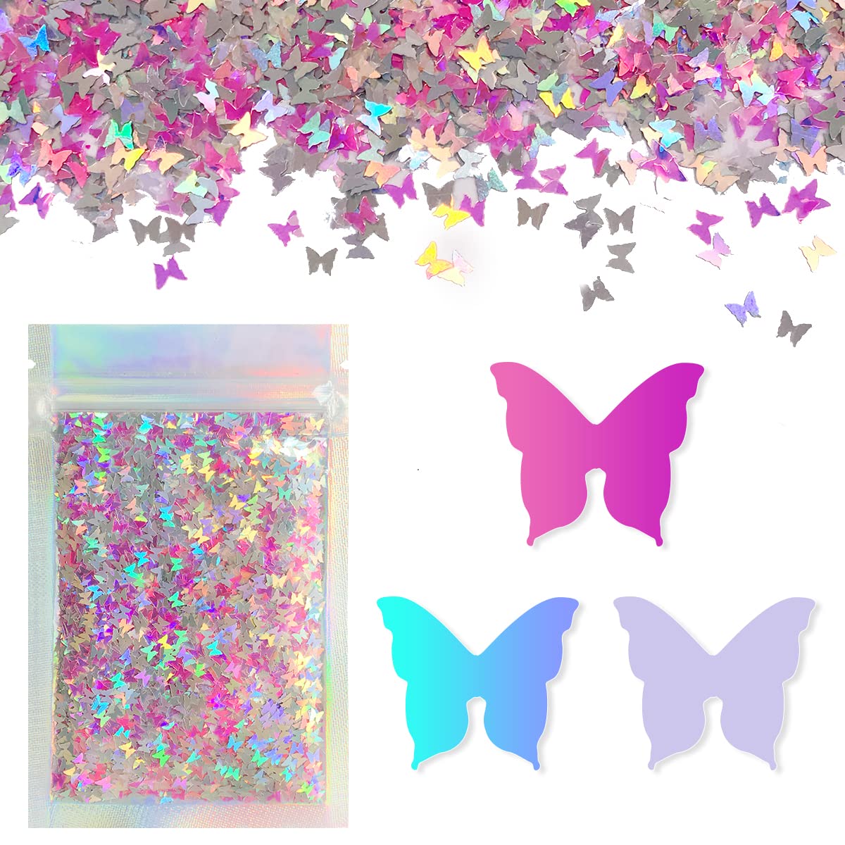 Pink Butterfly Face & Body Glitter - Chunky Glitter - Cosmetic Grade - Uses Include: Festival Rave Makeup Face Body Nails Resin Arts & Crafts, Resin Beauty & Personal Care Electric Bliss Beauty
