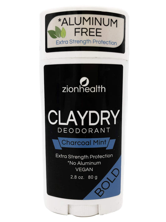 ClayDry Bold Charcoal Mint Deodorant Zion Health 2.8 oz Stick Beauty and Personal Care Zion Health