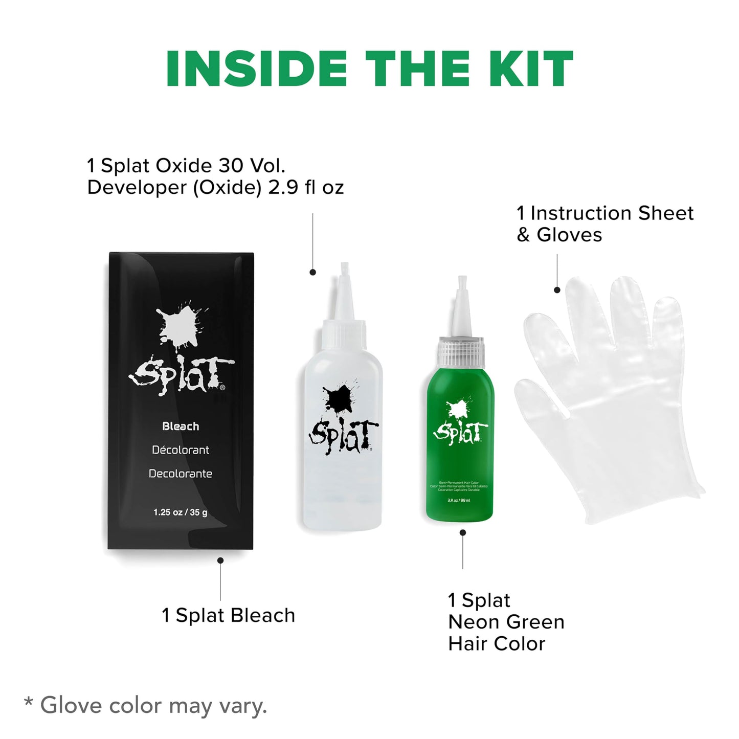Splat Kit Neon Green, Vert, 3 Ounce with Splat Oxide Mixing Container Beauty & Personal Care Splat
