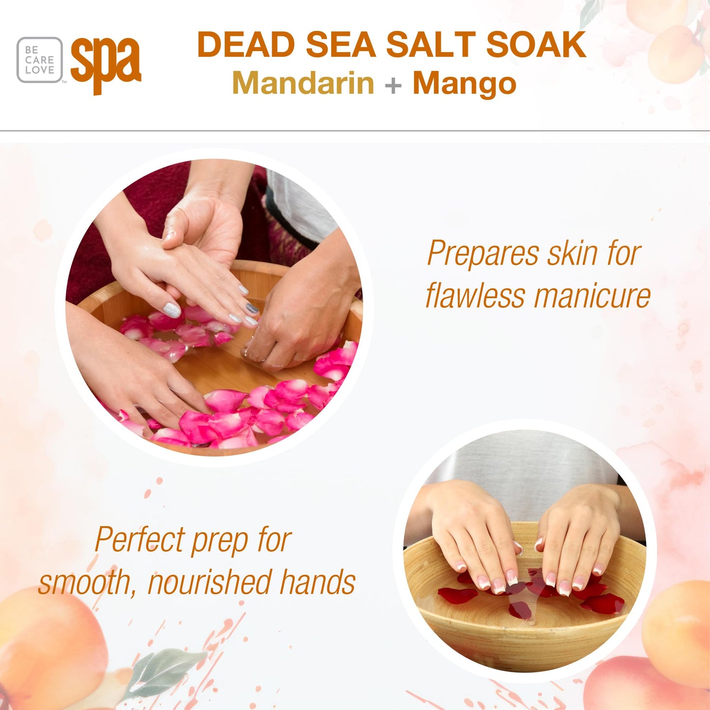 BCL Spa Mandarin Mango Dead Sea Salt Soak - Professional Age-Defying Soak for Pedicure, Manicure & Bath Salts, Softens Skin, Foot Soak Spa Self Care Beauty and Personal Care BCL SPA