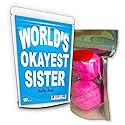 World’s Okayest Sister Bath Bombs - XL Pink Fizzers for Sisters - Handcrafted, Made in America, 2 Count Beauty & Personal Care Gears Out