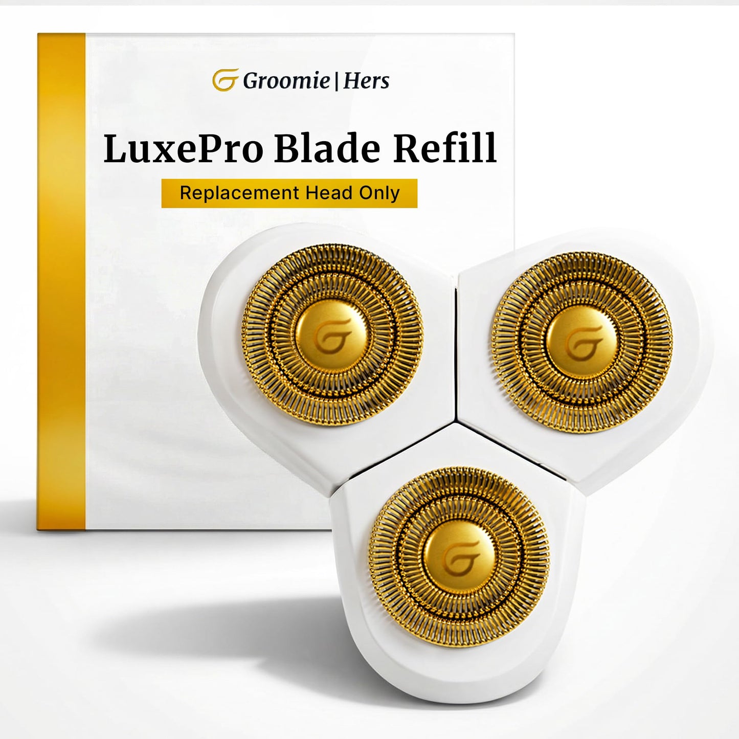 LuxePro™ Replacement Blade - 3-Blade Rotary Refill Head for Women’s Electric Shaver, Precision Floating Blades for Bikini Area, Legs, Arms Beauty and Personal Care Groomie Hers