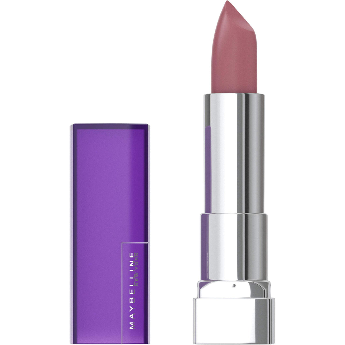 Maybelline Color Sensational Lipstick, Lip Makeup, Matte Finish, Hydrating Lipstick, Nude, Pink, Red, Plum Lip Color, Mauve It, 0.15 oz; (Packaging