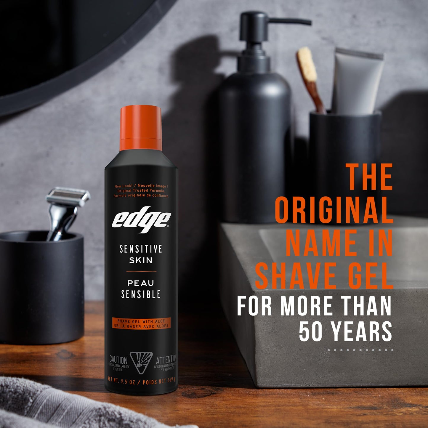Edge Shaving Gel for Men, 9.5oz, 2 Pack Mens Shave Gel with Aloe, Mens Shaving Cream Sensitive Skin Shave Gel - Moisturizes, Protects, and Soothes Beauty and Personal Care Edge