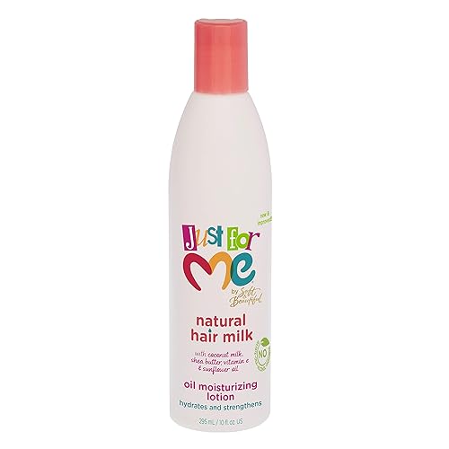 Just for Me Natural Hair Milk Lotion - Hydrates & Strengthens, Contains Coconut Milk, Shea Butter, Vitamin E, & Sunflower Oil, Lightweight Moisture Beauty & Personal Care Just For Me