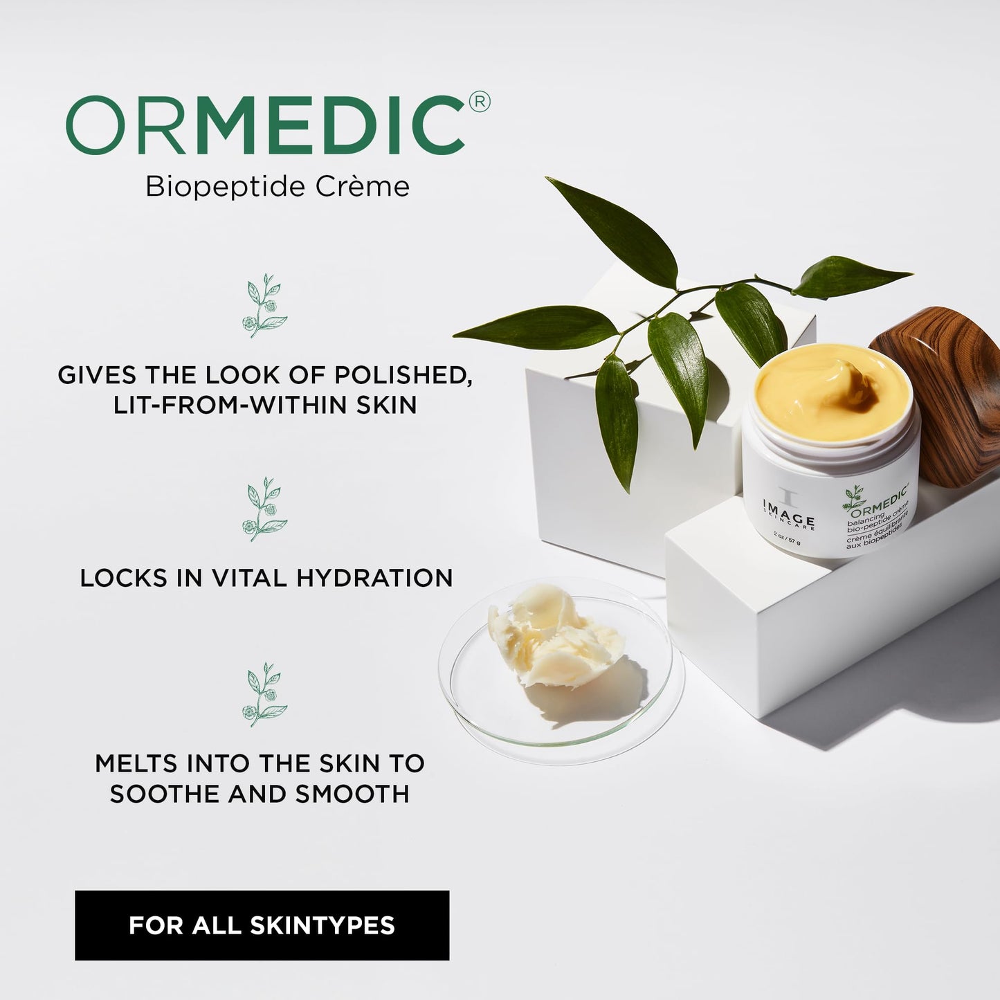 IMAGE Skincare, ORMEDIC Biopeptide Crème, Balancing Face Moisturizer with Shea Butter, Hyaluronic Acid and Organic Plant Oils, 2oz Beauty & Personal Care IMAGE Skincare