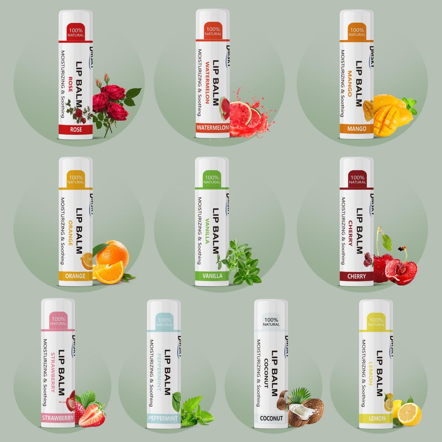 40 Pack Lip Balm Bulk, Fruit Lip Balm Variety Pack, Natural Moisturizing Balms for Dry Cracked Lips, Hydrating for Men Women Kids - 10 Flavors Beauty and Personal Care Dmsky