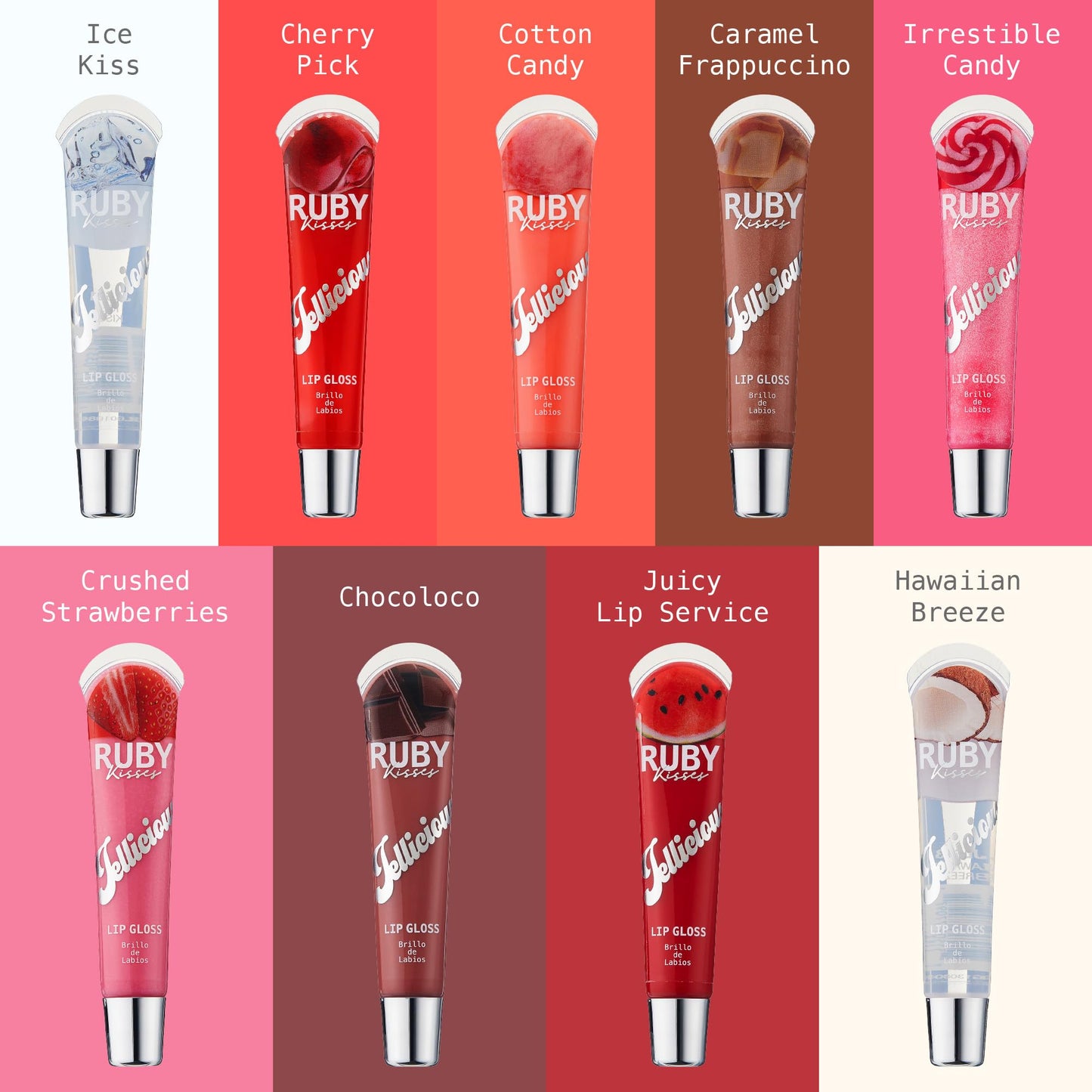 Ruby Kisses Jellylicious Lip Gloss, High-Shine Non-Sticky Hydrating Plump Beauty & Personal Care Ruby Kisses