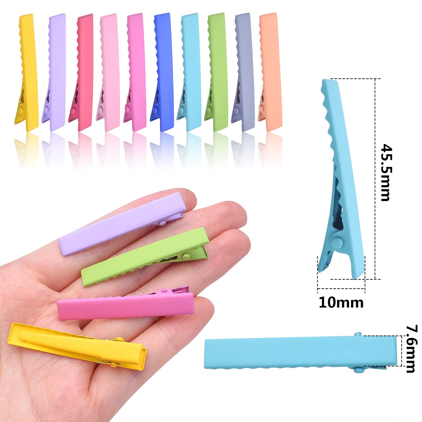 50pcs 10 Colors Alligator Hair Clips Metal Duck Bill Hairclips Single Prong Non-slip Hair Barrette Sectioning Hairpins for Women Salon Styling DIY Beauty & Personal Care Hmjpng
